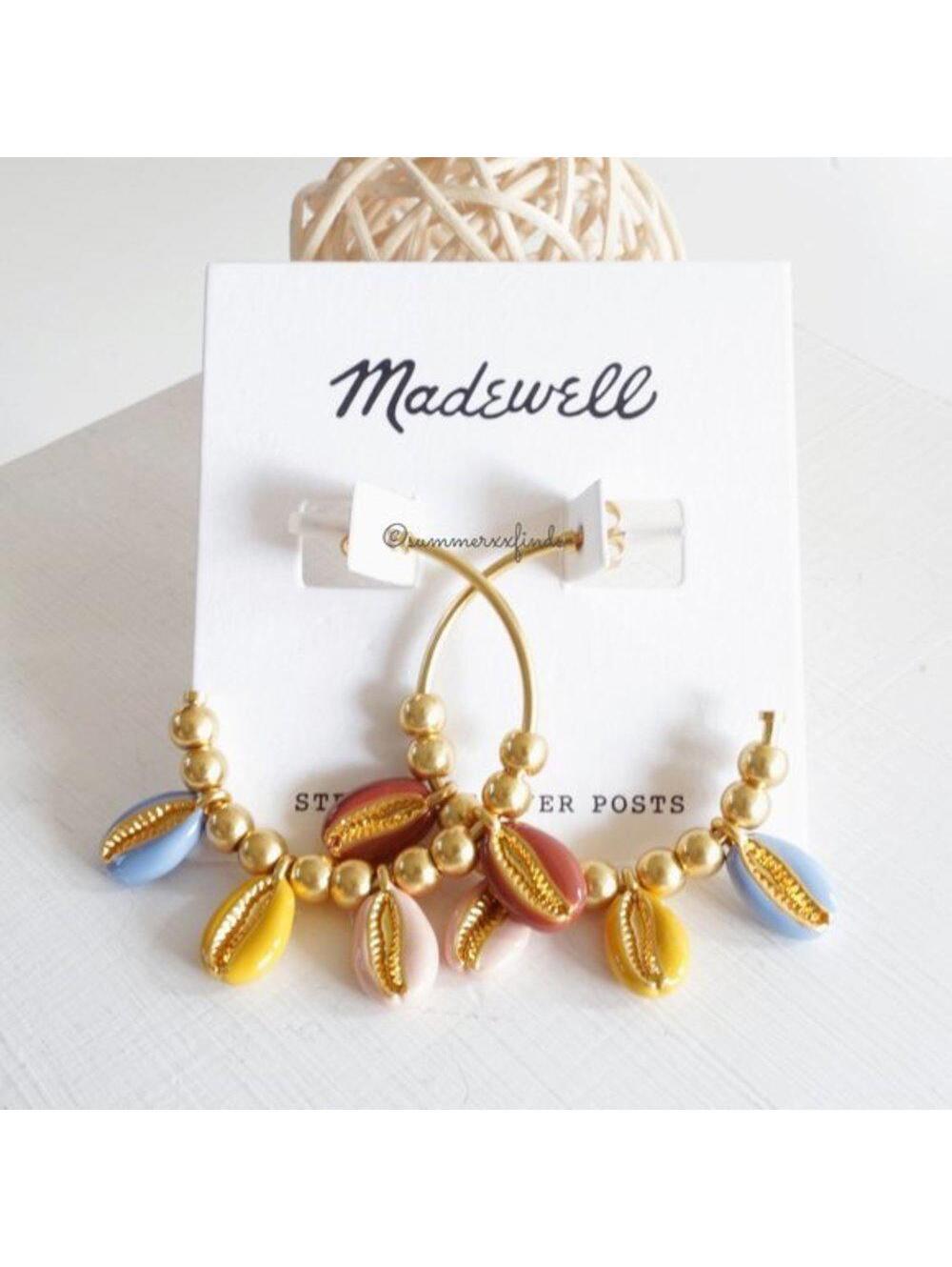 Madewell Enamel Shell Hoop Earrings